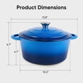 thumbnail image 5 of Daluvenix 6qt Enameled Cast Iron Dutch Oven Pot with Lid for Bread,Non-Stick Cookware with Dual Handles for Cooking & Roasting, Blue, 5 of 9