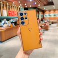 thumbnail image 4 of Compatible with Samsung Galaxy S23 Ultra 5G Case,Love Heart Pattern Electroplated Soft TPU Shockproof Protective Phone Case Full Camera Lens Protection Cover for Samsung Galaxy S23 Ultra-Brown, 4 of 10