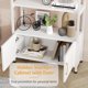 thumbnail image 5 of QinaQin Librero arqueado de 71.5 pulgadas con 4 repisas abiertas y puertas, estructura metálica y tableros resistentes, ideal para sala, estudio u oficina en casa, 5 of 7