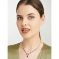 thumbnail image 3 of Forever Facets Women's Platinum over Sterling Silver Pink & White CZ Necklace, 3 of 7