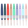 thumbnail image 3 of Zyyini 9Pcs/Set Weaving Tools Knitting Needle Soft Handle Radian Crochet Hook TPR Handle,Bearded Needle,Crochet Hook, 3 of 8