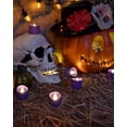 thumbnail image 2 of Purple Tea Lights Candles Operated  200+hour Flickering Electric Led Colored Tealights For Party Wedding Mardi Gras Holiday Decor 24-pack, 2 of 6