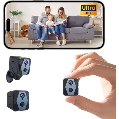 Spy Camera, 4K Hidden Camera, Mini Camera with 100-day Standby Time, Real-Time Recording, AI Motion Detection, Support Cloud & TF Storage, Auto Night Vision, Compact Indoor Cameras for Home Security