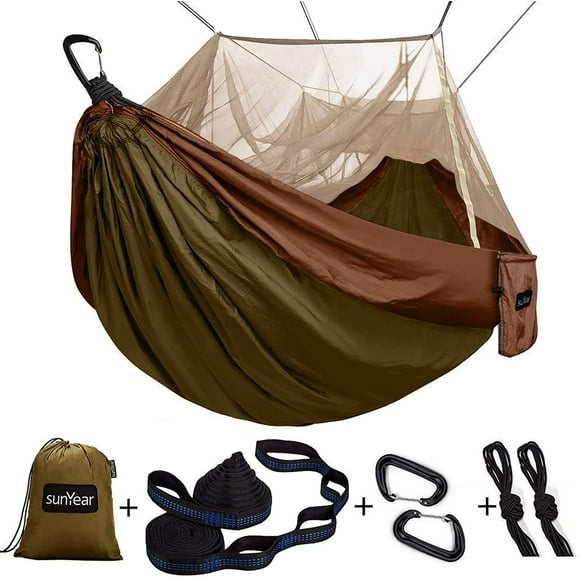 Hamaca de Camping Sunyear portátil individual y doble con mosquitera