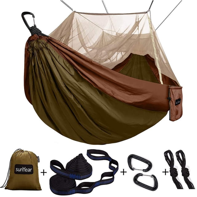 Hamaca de Camping Sunyear portátil individual y doble con mosquitera