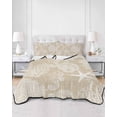 thumbnail image 2 of Quilts Twin Size Bedding Set, Brown Beige Coastal Lightweight Quilted Comforter, Nautical Coral Starfish Shell Seahorse Ocean Soft Bedspread Coverlet with Pillow Covers for All Season, 68" x 86", 2 of 7