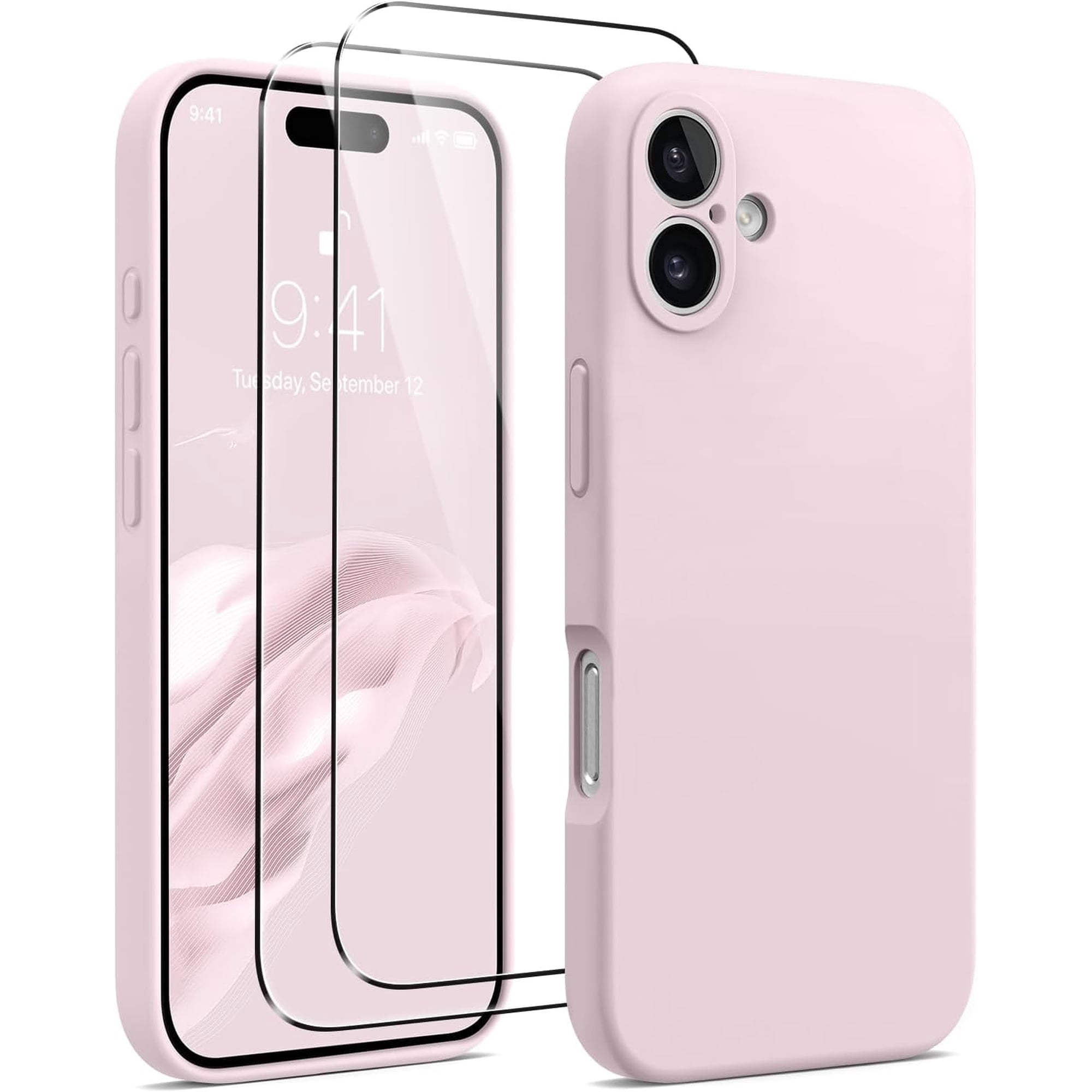 ZGDong Designed for iPhone 16 Plus Case, Silicone Upgraded [Camera Protection] Phone Case with [2 Screen Protectors], Soft Anti-Scratch Microfiber Lining Inside