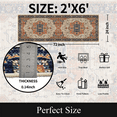 thumbnail image 2 of Runner Rugs for Hallway, 2x6 Washable Soft Non Slip Floor Rugs for Kitchen, Modern Mat for Living Room Bedroom Entryway Beige & Brick, 2 of 6
