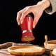 thumbnail image 1 of Mejor juego de botellas de vidrio recargables para especias con tapas y estante de acero inoxidable para cocina, camping y autocaravana, 1 of 6