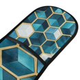 thumbnail image 4 of Yayeee Double Oven Mitt Kitchen Heat Resistant Baking 35" x7" Quilted Glove, Light Blue Geometric Pattern, 4 of 6