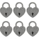 thumbnail image 1 of 6 Pieces Small Heart Shaped Padlocks, Antique Padlocks, Metal Mini Locks with Key, 1 of 5