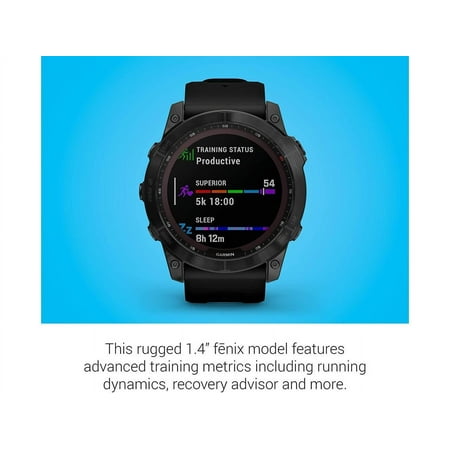 Garmin fenix 7X Sapphire Solar, Black DLC Titanium with Black Band