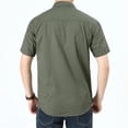 thumbnail image 2 of 2024 Summer Green Cargo Shirts for Men Short Sleeve Casual Blouse Combat Tactical Shirt Multi-Pocket Outfits Oversize 5XL, 2 of 5