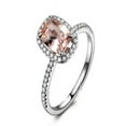 thumbnail image 2 of Limited Time Sale 1.25 carat Morganite (Oval cut Morganite) Solitaire Engagement Ring in 10k White Gold for Women, 2 of 2