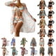 thumbnail image 2 of Conjuntos de bikini de cintura alta para mujer cubre traje de baño de 3 piezas estampado de manga larga push up traje de baño playa traje de baño, 2 of 4