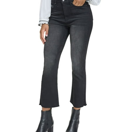 Karl Lagerfeld Womens Paris Women's High Rise Flared Jeans, Grey, 16