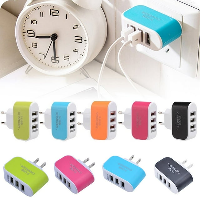 3 USB Ports Home Travel Wall Plug-in AC Charger Adapter for Mobile Phone Tablet