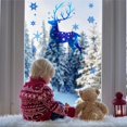 thumbnail image 4 of Adorno navideño de copo de nieve para decoración de ventanas, pegatina de pared de alce y copo de nieve azul, 1/3/5 piezas, 2023, 4 of 4