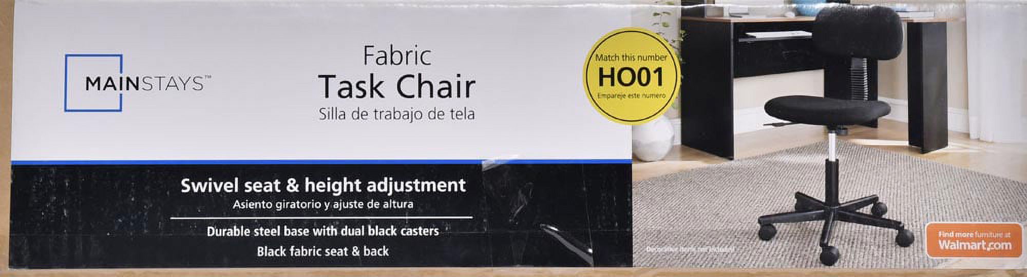 Mainstays Fabric Task Chair, Black - image 4 of 4