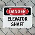 thumbnail image 5 of (2 Pack) Elevator Shaft OSHA Danger Sign 10 Inch X 7 Inch Indoor / Outdoor Rust-Free Aluminum Metal Signs for Workplace, Workshop, and Construction Site, Made in the USA, 5 of 8
