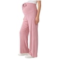 thumbnail image 2 of Bixock Plus Size Women's Maternity Pants over the Belly Pregnancy Pants Stretchy Silk Loose Wide Leg with Pants Pockets, 2 of 6