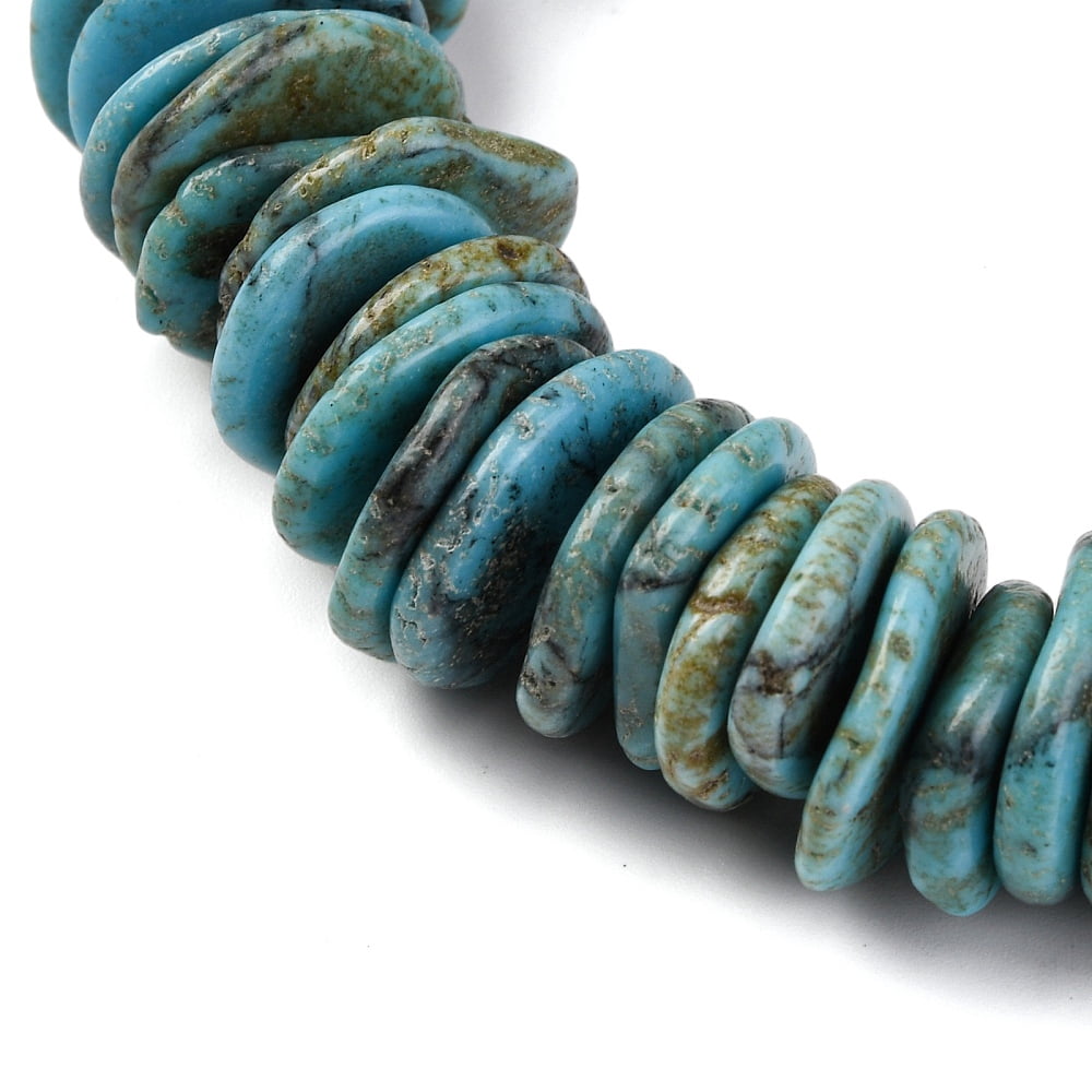 2strands Graduated Turquoise Beads Strands Dyed Nuggets Light Sky Blue 7~20x7~15x3~5mm Hole: 1.2mm about 118~119pcs/strand 15.75~15.87''(40~40.3cm)