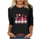thumbnail image 2 of RKSTN Valentine's Day 3/4 Sleeve Tops for Women Oversized Crewneck Valentines Graphic Print Short Sleeve T Shirt Womens Casual Solid Round Neck Loose Comfy Three Quarter Sleeve Shirt Spring Clothes, 2 of 7
