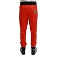 thumbnail image 3 of Dolce & Gabbana Red Piggy Bank Cotton Crystal Trousers Pants, 3 of 3