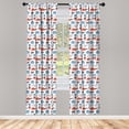 thumbnail image 2 of Ambesonne Mid-Century Modern Curtains, Retro Cuisine, Pair of 28"x63", Blue Grey Vermilion, 2 of 4