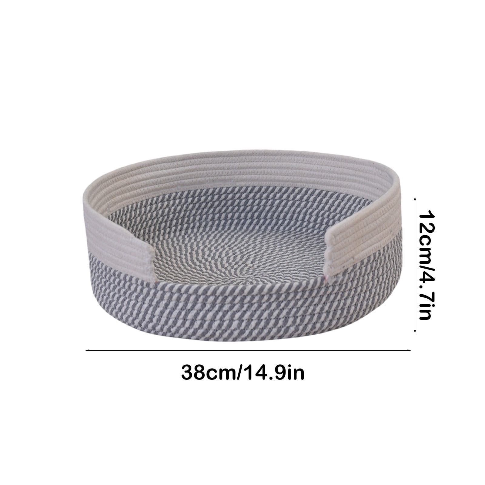 RoamHome Woven Cotton Rope Pet Nest for Cats & Dogs - Breathable Round Cat Bed with Scratch-Resistant Design, Extra Large Soft Pet House for Small/Medium Pets, Summer Cooling Bed(15x5in)