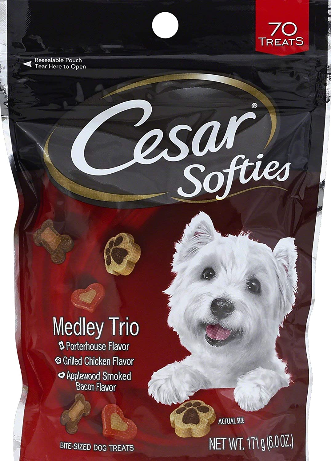 Cesar Softies Dog Treats Medley Trio, Porterhouse, Grilled Chicken and
