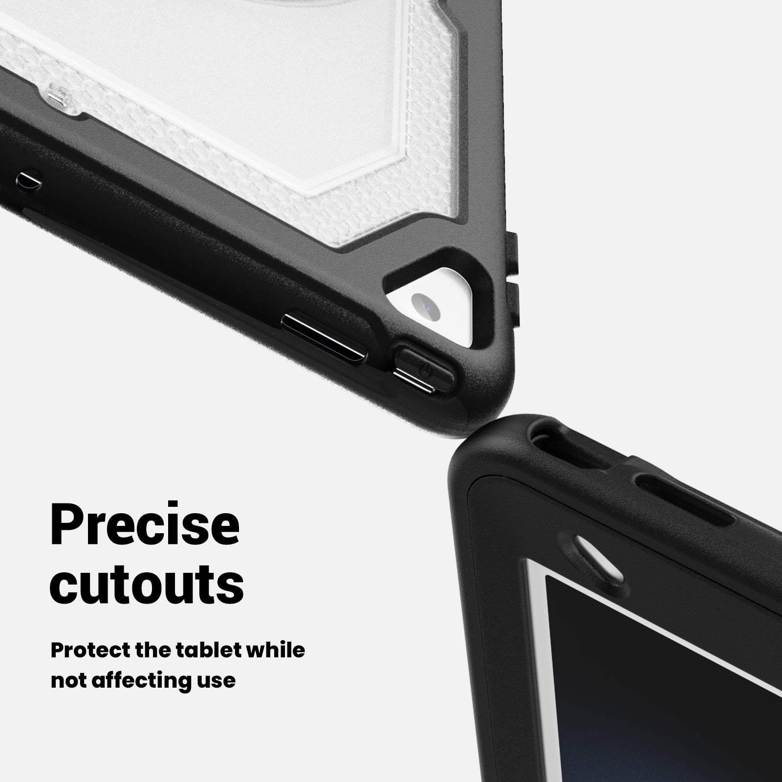 ELEHOLD Case for Apple iPad 10.2 2021/2020/2019 Pro 10.5'2017)(Air 3 10.5 (2019),Soft TPU Rugged Durable Case with 360° Rotating Hand Strap & Foldable Hidden Stand & Pencil Holder,Clear