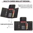 thumbnail image 4 of Design for Samsung Galaxy S22 5G Wallet Case with Tempered Glass Screen Protector PU Leather Credit Card Holder Slot Phone Cases Kickstand Shockproof Protective Cover for Men 6.1 inch Black, 4 of 6