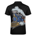 thumbnail image 5 of Train Railroad Men Zipper T-shirt Summer Casual Short Sleeve T-shirt Top, 5 of 7