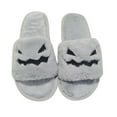 thumbnail image 4 of LIJCC Women Men Spooky Slides Halloween Spooky Slippers Jack O Lantern Pumpkin Soft Plush Cozy Open Toe Slippers Fuzzy Plush Winter Indoor Outdoor, 4 of 4
