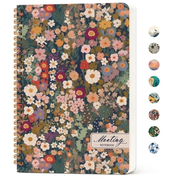 Work Meeting Notebook, Aesthetic Meeting Minutes Notebook with Agenda Sections, Event Project Planner for Professionals, Office Business Essential, 6.9 X 9.7, Multicolor