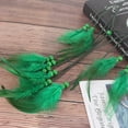 thumbnail image 4 of Bohemian Women's Headband - Peacock Tassel Hair Accessory, Adjustable Faux Leather with Wooden Beads, Festival Headpiece for Parties, Weddings & Costumes, 4 of 4