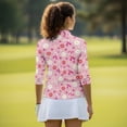 thumbnail image 5 of Uorisanigo Pink Ribbon Women's Dry-Fit Golf Polo Shirts Comfortable Versatile Women's 3/4 Sleeve Athletic Golf Shirts Casual Fashionable Workout Tops Stylish Pullover Workout Sports, 5 of 7