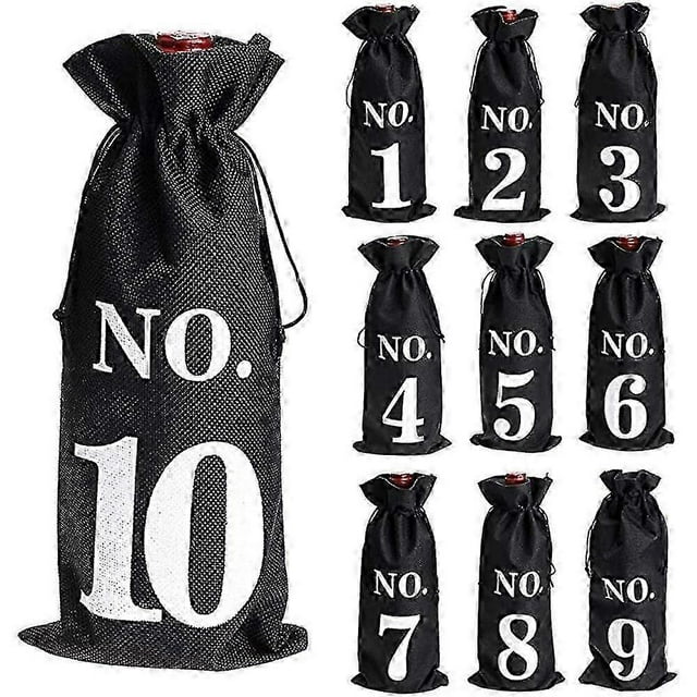 1 To 10 Burlap Wine Bags Blind Tasting Drawstring Drawstring Pocket Wine Bottle Sleeves