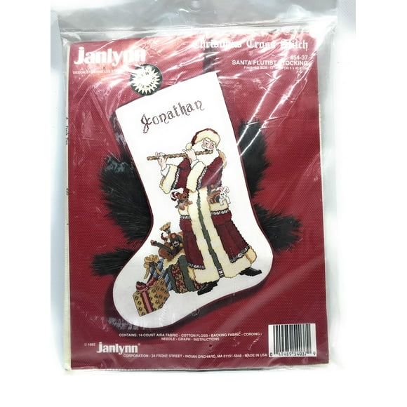 Janlynn Christmas Cross Stitch #54-37 Santa Flutist Stocking