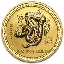 2001 Australia 1 oz Gold Lunar Snake BU (Series I)