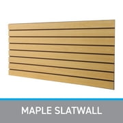 SSWBasics 4 ft x 2 ft Horizontal Maple Slatwall Easy Organizer Panels (24H x 48L) - Pack of 2 - Perfect for Retail Store Garage Wall and Craft Storage Organization