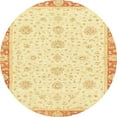 thumbnail image 1 of Ahgly Company Indoor Round Abstract Sun Yellow Oriental Area Rugs, 3' Round, 1 of 6