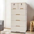 thumbnail image 4 of Miumaeov Plastic Drawers Storage Cabinet with 6 Drawers and Wheels Kids Dresser Space Saving Closet Drawer Tall Dresser Organizer for Clothes Bedroom Furniture, 4 of 13