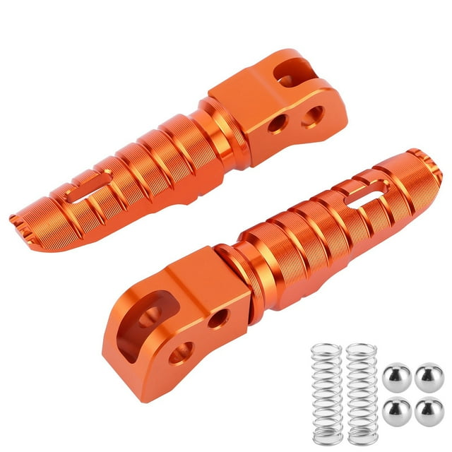 1 par de estribos traseros de aleación de aluminio, accesorio de modificación para motocicleta, apto para 125/250/300 RC200/390 2014+ (naranja)