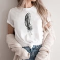 thumbnail image 4 of MELDVDIB Womens T-Shirt Fashion Print Basic Short Sleeve Summer Tops Light Weight Crewneck Pullover Tees Blouse, 4 of 4