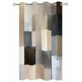 thumbnail image 2 of nqOlkjepod Outdoor Curtains for Patio Waterproof, Brown Beige Plaid Outdoor Privacy Panels Grommet, Abstract Oil Painting Checkered Blackout Outside Curtains for Porch/Cabana 54"x84", 1 Panel, 2 of 8