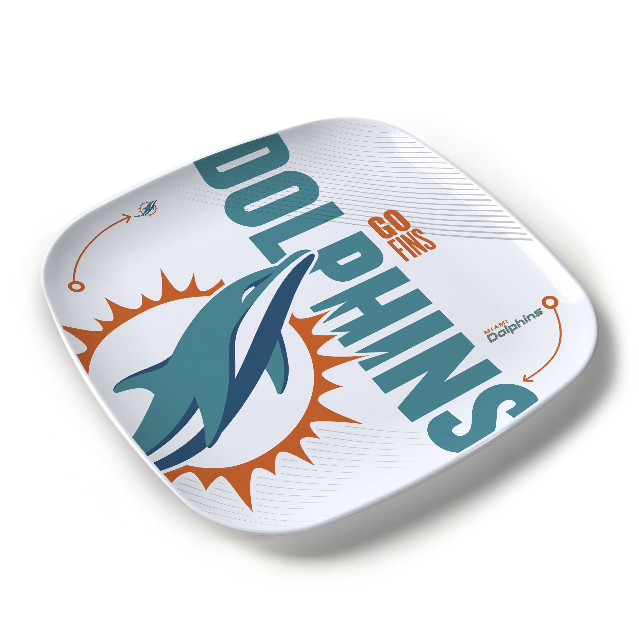 YouTheFan NFL Miami Dolphins Large Party Plate