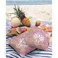 thumbnail image 3 of Pack of 2 Outdoor Pillow Covers, Mandala Flower Lotus Purple Gradient Pattern Waterproof Square Throw Pillowcase Cushion Decorative Pillow Covers for Couch Patio Tent, 20x20 in, 3 of 6