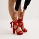 thumbnail image 3 of Sandalia DREAM PAIRS Tacones Altos Plataforma Ancha Rojo 13 cm, 3 of 8